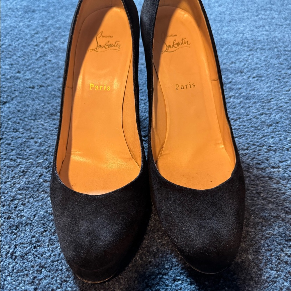 Christian Louboutin Black Suede Heels